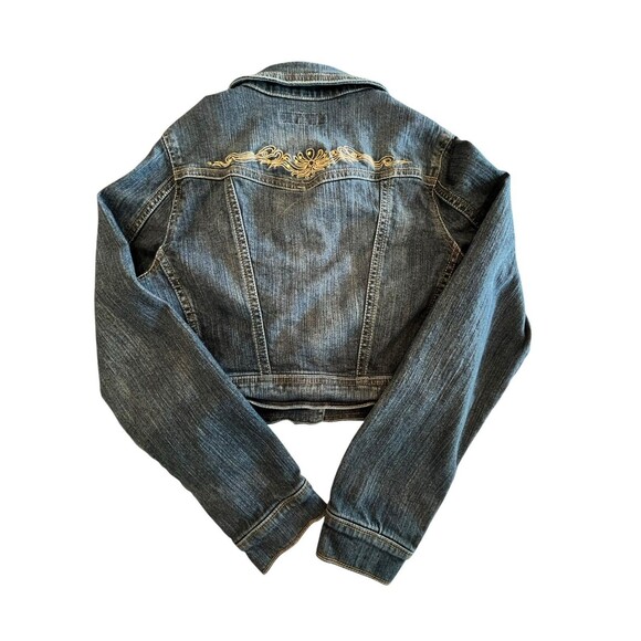 PARIS BLUES Girls Denim Jacket Embroider Rhinestones Size Large 12 to 14 - Picture 2 of 6